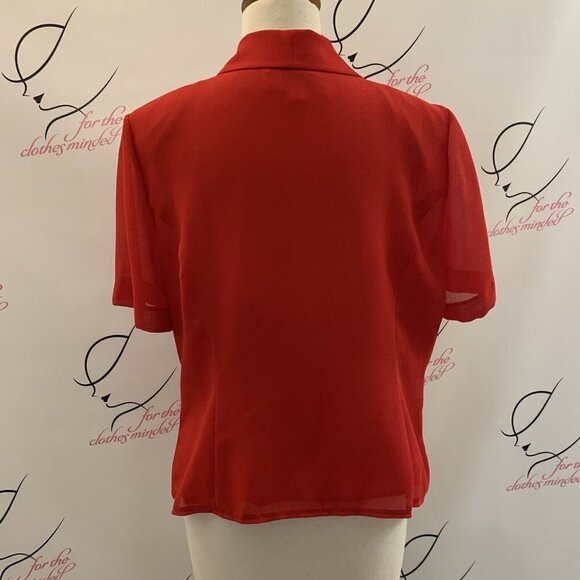 Danny & Nicole. Size 12. Crepe Short Sleeve Pin Tucked Blouse. B5 - Picture 4 of 7